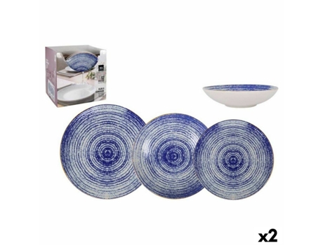 Set de Vajilla LA MEDITERRÁNEA Espiral (Porcelana - 12 Piezas)
