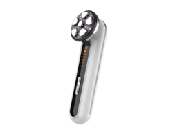 (Blanco) Dispositivo de belleza facial reafirmante con radiofrecuencia EMS, masaje vibratorio y funciones de lifting.