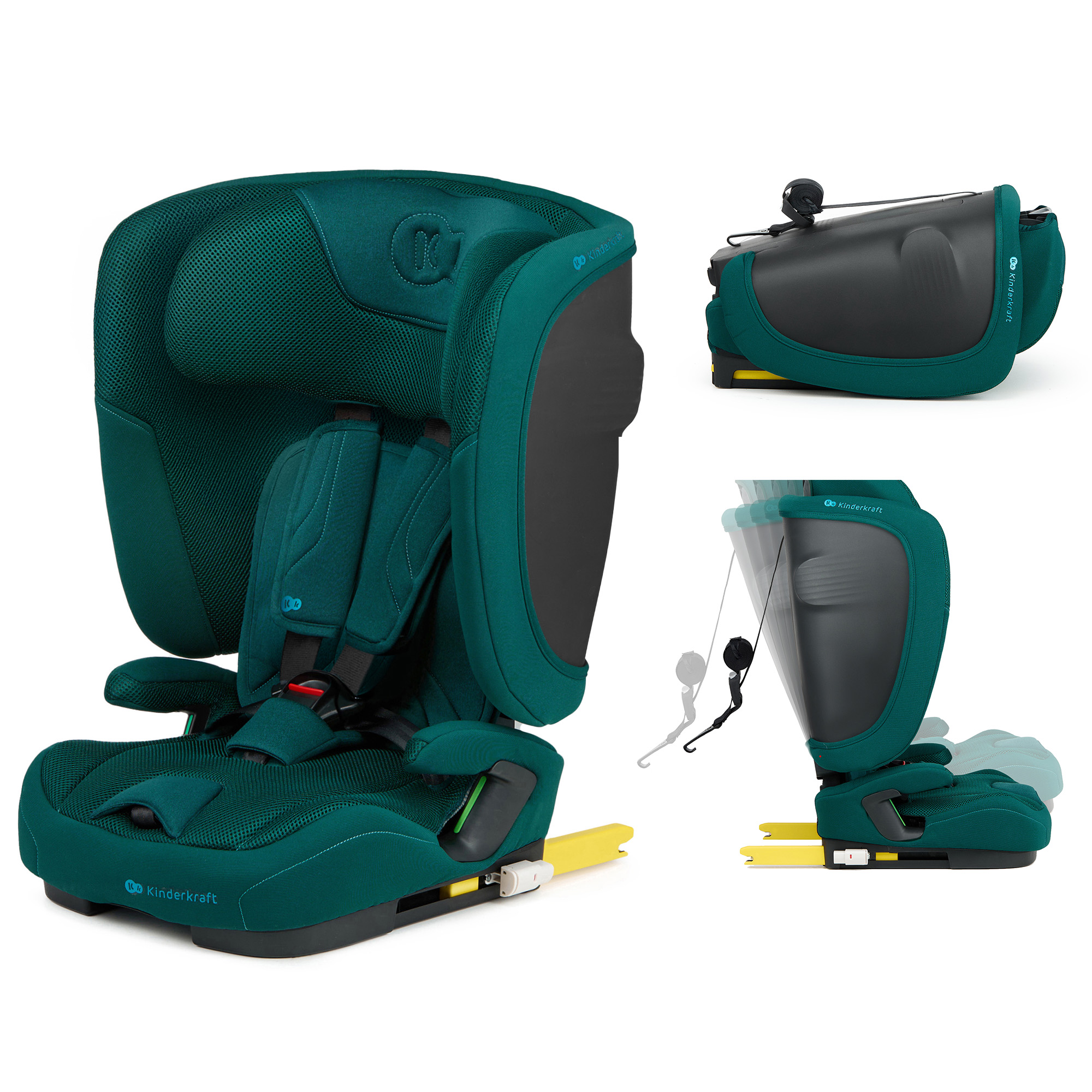 Silla de Auto KINDERKRAFT FIX2GO I-Size (76 a 150 cm - Verde)