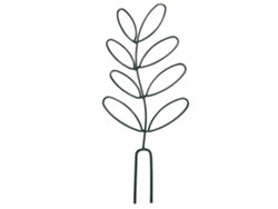 Enrejado de hierro forjado con forma de hoja para plantas en maceta