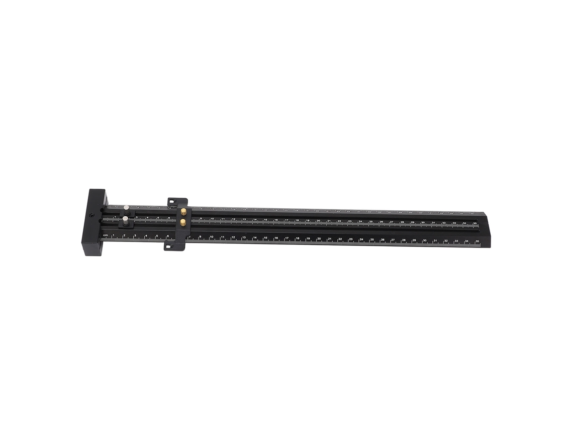 Régua T Square De Metal Alumínio Com Agulhas Duas Para Desenho De Linhas Em Carpintaria 35cm Preto