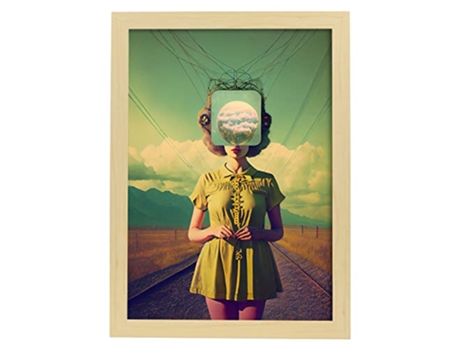 NACNIC Poster Cabeza En Las Nubes En Estilo Surrealismo Cinematográfico Ilustraciones Y Grabados De Historieta Abstracta Y Artística A3 Marcos Made...