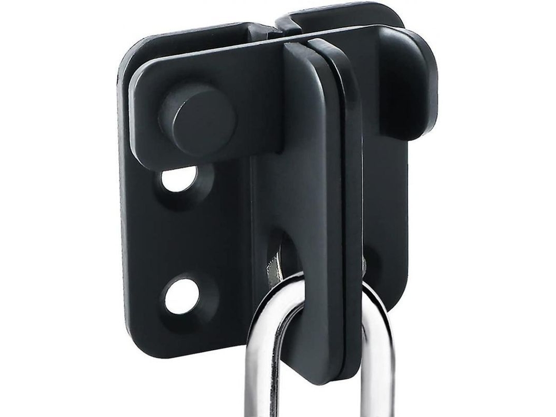 Cerradura para puerta corredera con pestillo y candado, acero inoxidable negro mate, antirrobo, 40x45 mm