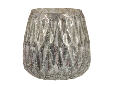 Portavelas BIGBUY HOME en Cristal (Gris - 11 x 11 x 11 cm)