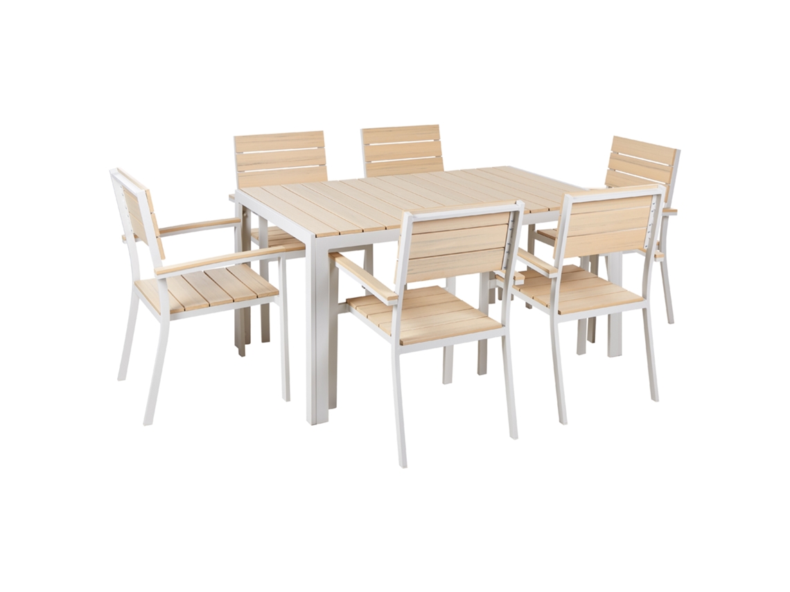 Conjunto de jardín de metal 6 plazas beige BELIANI Como