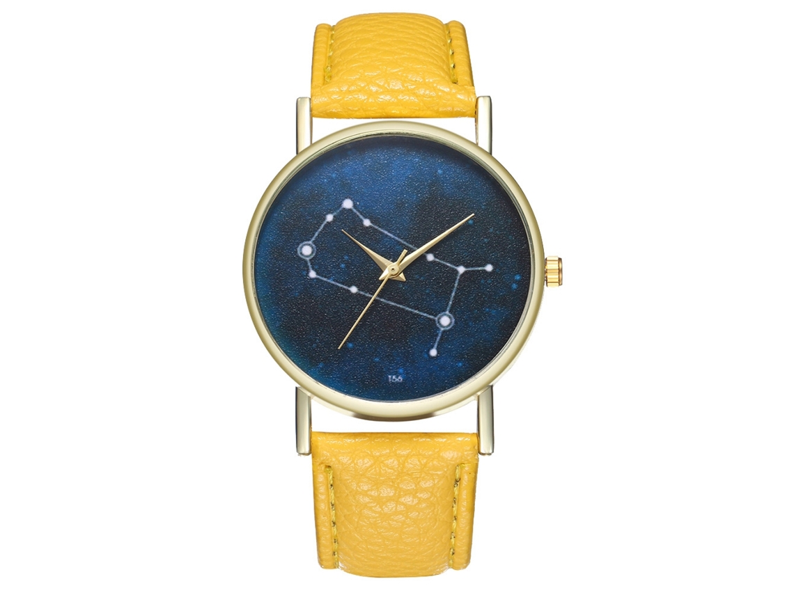 Reloj De Pulsera De Lujo Para Mujer Zhoulianfa Con Esfera Redonda Y Correa De Pu Amarilla.