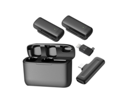 Micrófono Inalámbrico Portátil J13 Clip. Incluye 2 Micros Y 1 Receptor. Para Smartphone, Cámaras Y Portátiles. Conexión Usb-c + Lightning.