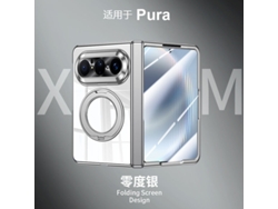 (plata Hd Huawei Puraxmax Classic) Funda De Teléfono Soporte Giratorio Funda Electrochapada Membrana Integrada