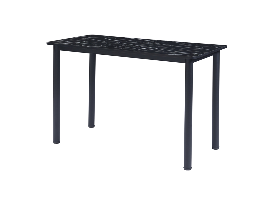 Mesa de comedor Tammela versátil para 4 personas de acero y MDF 120 x 60 x 75 cm - Mármol negro [EN.CASA]