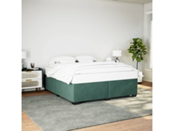 Estructura Cama Sin Colchón Terciopelo Verde Oscuro 180x200 Cm