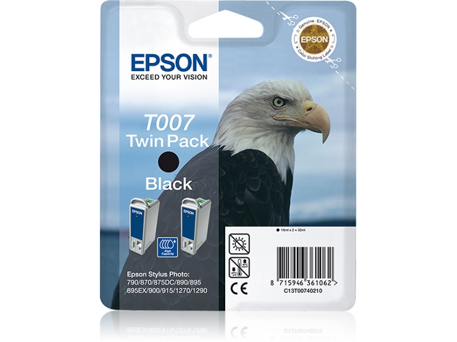 Cartucho de tinta original EPSON, Águila 16 ml , Negro, C13T00740110, T0074