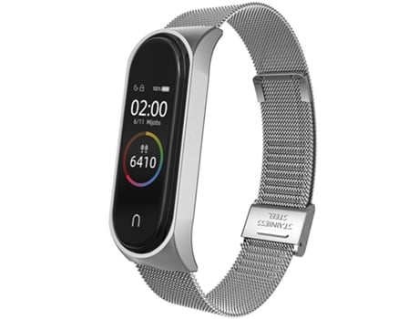 Correa Smartwatch para Xiaomi Mi Band 4/3 en metal milanés, color: plateado