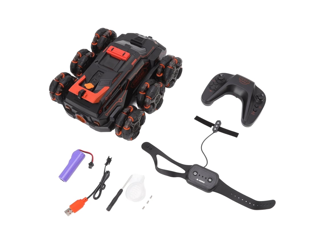 Ats-coche De Stunt Rc 2.4g Con Sensor De Gestos Rotación 360 Grados 6 Ruedas Control Remoto Camión Off Road Naranja