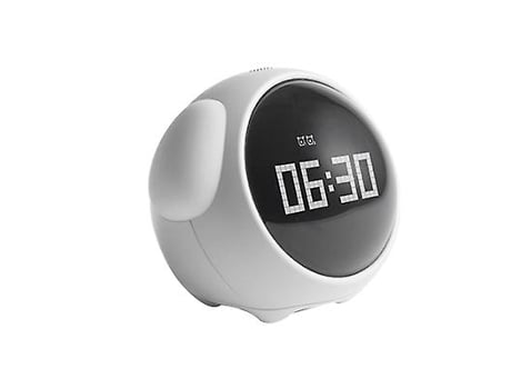 Reloj despertador Emoji, despertador electrónico, luz de noche de noche, luz de noche, reloj infantil inteligente (blanco ordinario)