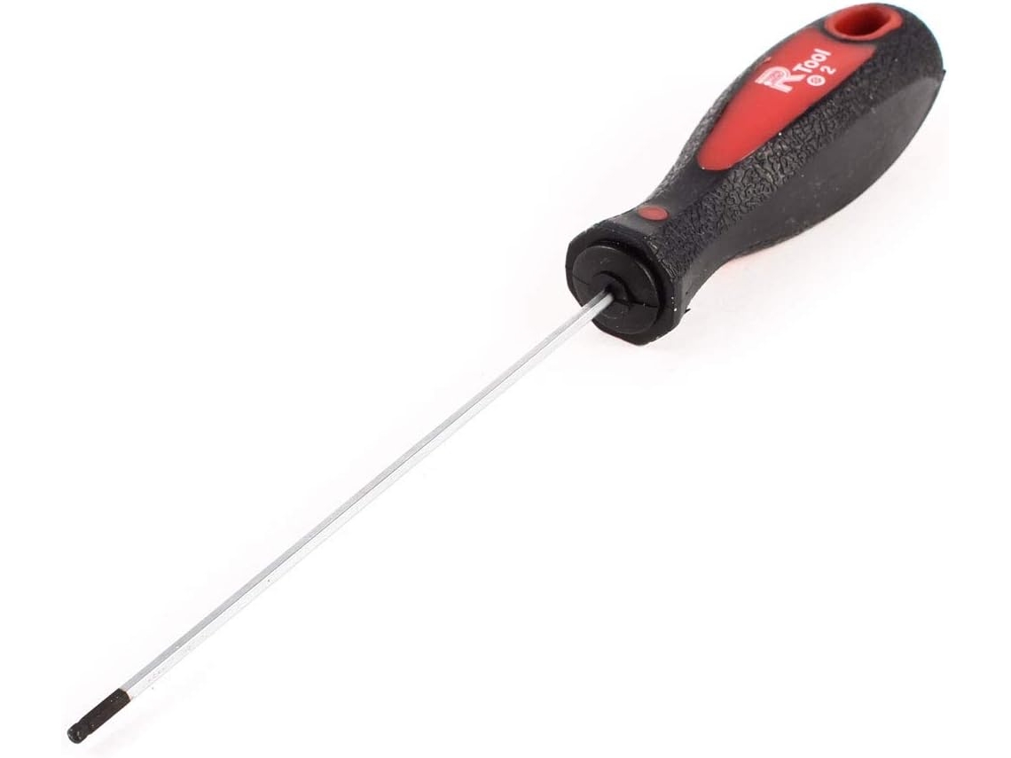 Destornillador De Cabeza Esférica Magnética De 2 Mm Con Mango Negro, 18 Cm
