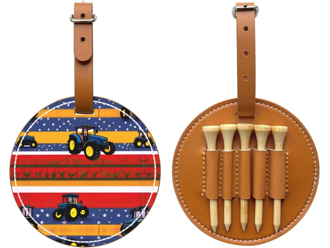 Bolsa para tees de golf con estampado de tractor negro | Sin marca