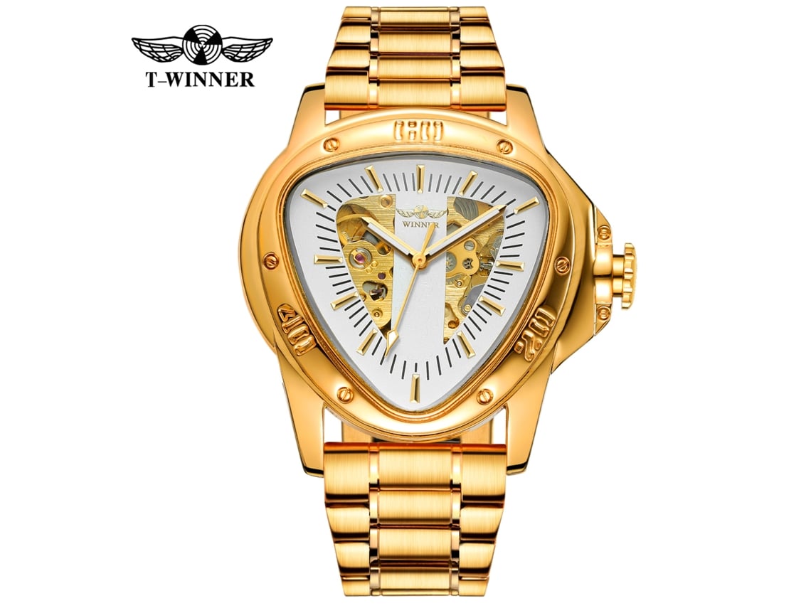 (estilo 1) Relógio Mecânico Automático Masculino Triangle, Relógio Esqueleto Masculino Moderno