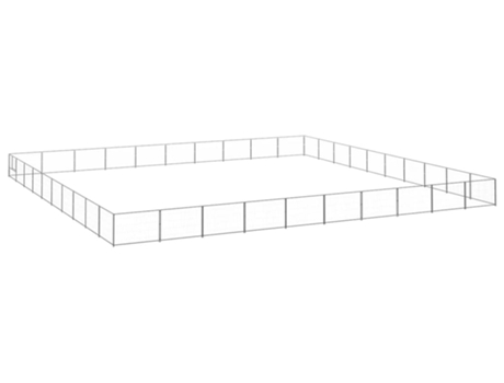 vidaXL Perrera plateada 100 m² acero