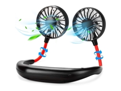 Mini Ventilador De Cuello Usb Portátil Para Deportes Personales, Colgante, Manos Libres, Negro