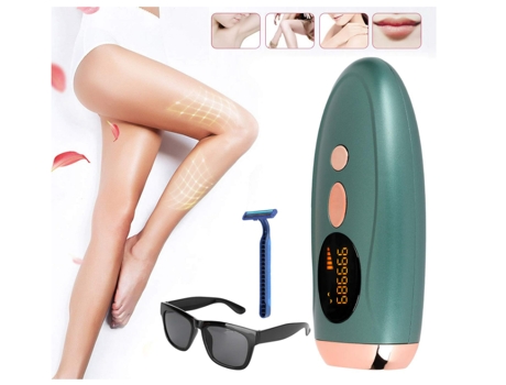 Depiladora de luz IPL 999.000 flashes, permanente sin dolor, dispositivo profesional de sistemas de depilación, para piernas cara cuerpo (verde) CH...