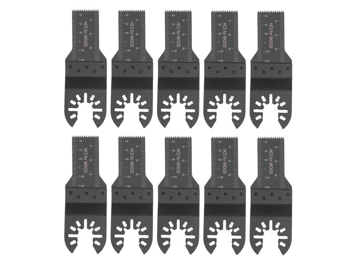 Juego De 10 Hojas De Sierra Oscilante De 20 Mm Con Kit De Liberación Rápida Para Madera Y Plástico (herramienta Multiusos).