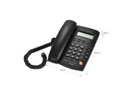 Telefone Fio de Mesa com Display Lcd, Id Chamada, Volume Ajustável, Calculadora e Alarme para Casa e Escritório