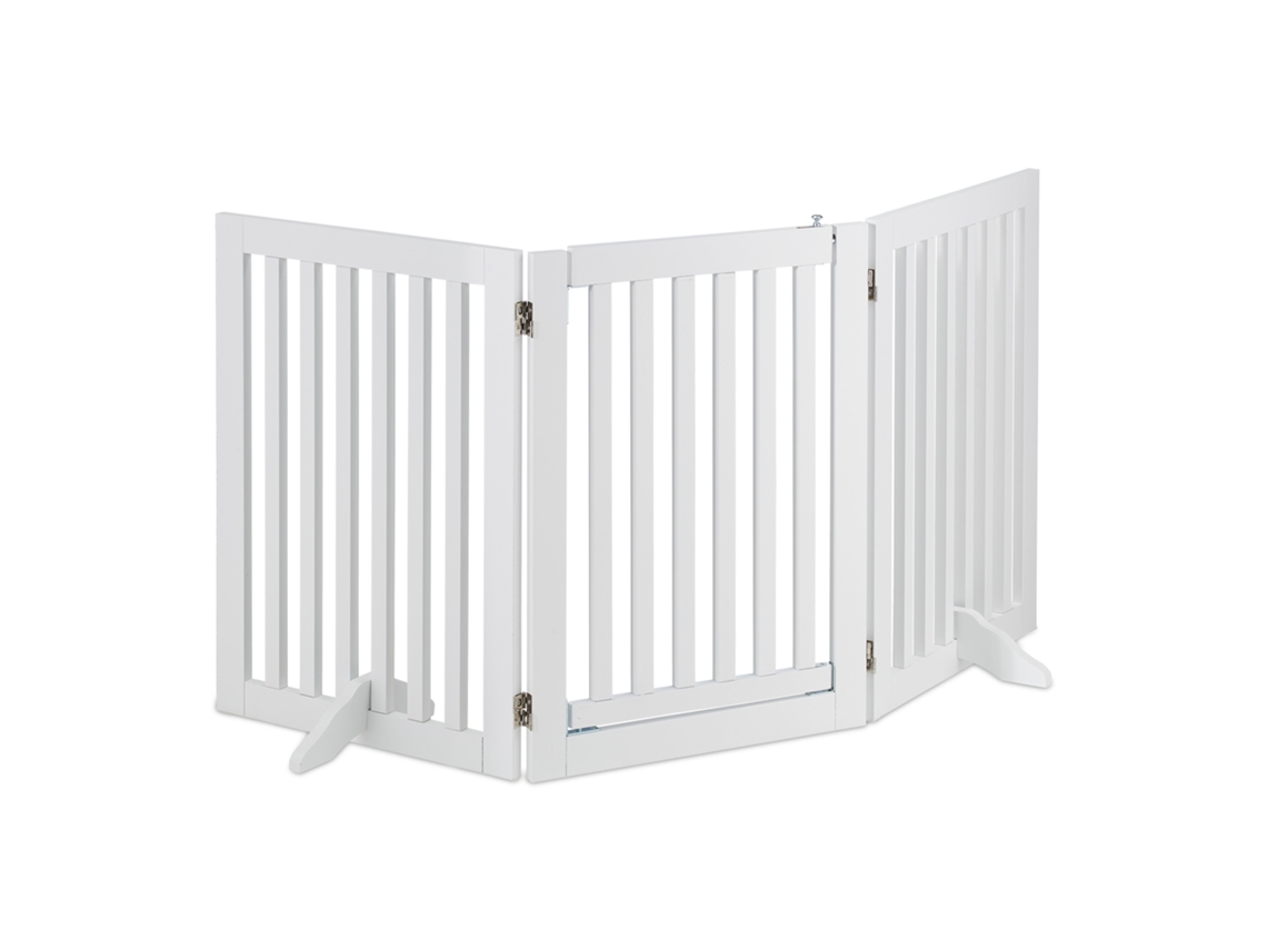 Porta De Proteção Relaxdays, Resguardo Autónomo Com Porta, Axl: 70 X 154 Cm, Dobrável, Para Crianças E Cães, Branco