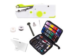Máquina de coser portátil con aguja e hilo, herramientas de costura manual, adecuadas para viajes, hogar y principiantes, color verde Cuich