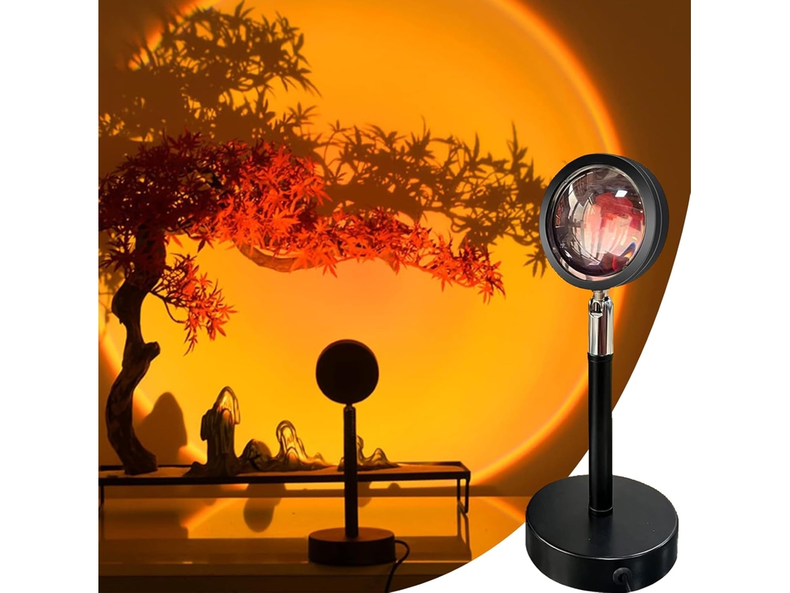Lámpara Con Efecto Atardecer, Proyector Led Con Alimentación Usb Para Ambientar La Habitación Y Proyectar Imágenes.
