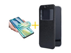 Pack 1 X Película de Vidrio Templado Hidrogel + Funda SKYHE para Samsung Galaxy A36 5G Flip Cover Gandy Negro