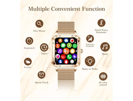 Reloj Inteligente (Responder/Llamar) Pantalla Táctil de 1.6 Pulgadas para Android iPhone, Rastreador de Fitness Impermeable con Monitor de Ritmo CH...