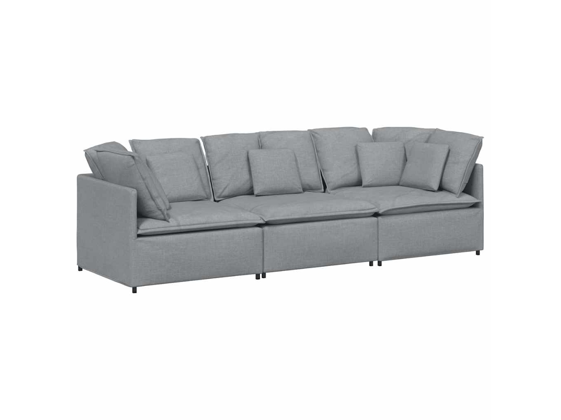 Maison Exclusive - Sofá Modular Con Cojines De Tela Gris Claro