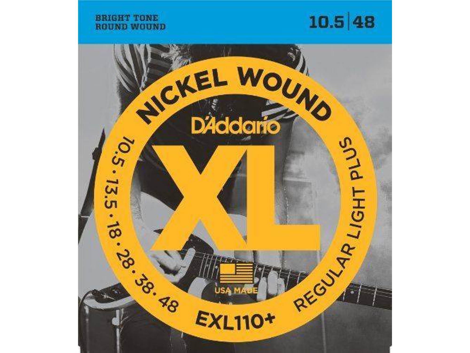 Juego de Cuerdas Guitarra Eléctrica D'ADDARIO EXL110+ (.010- .013- .017- .026- .036- .046 - Níquel)