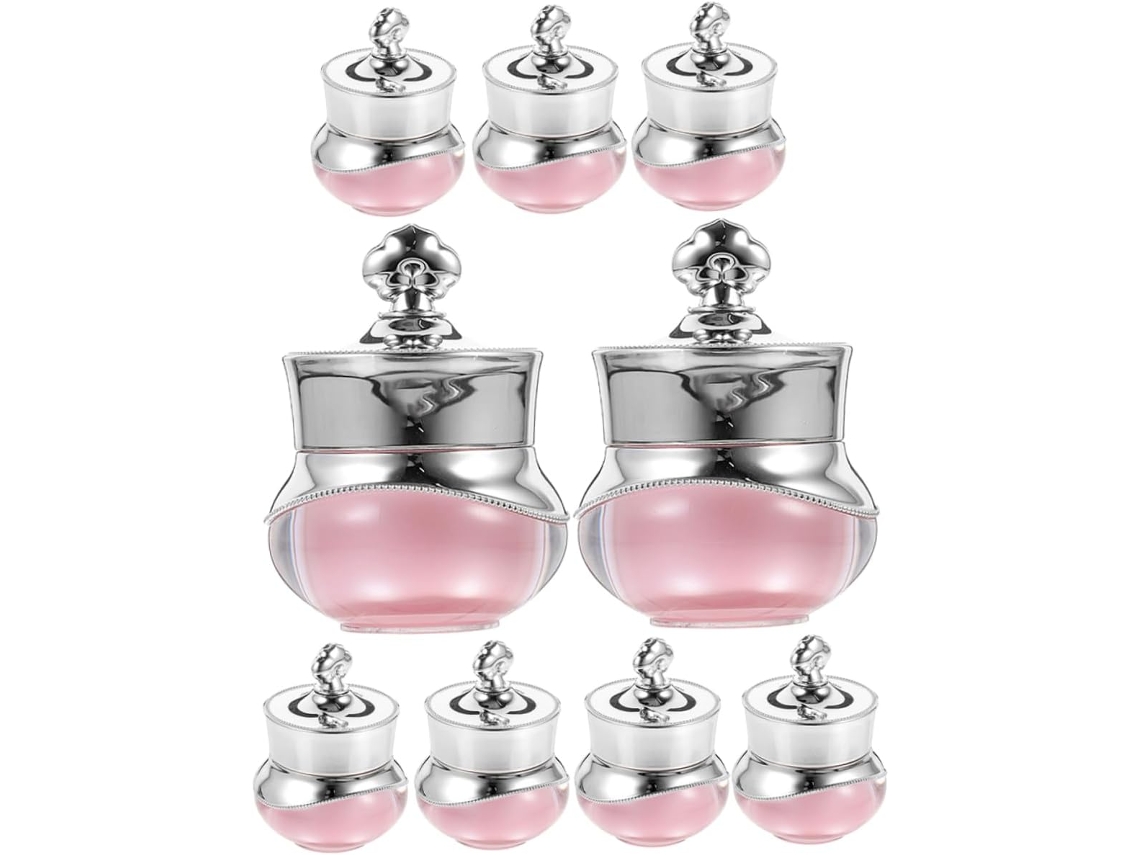 9 Tarros De Crema Con Tapa, Recipientes De Viaje Para Almacenamiento, Ideales Para Viajar, Color Aleatorio.