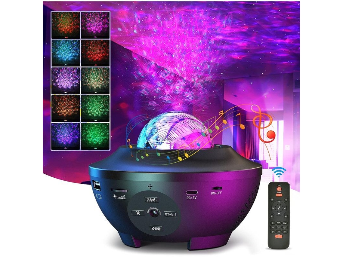 Proyector De Estrellas Led Con Control Remoto, Olas Del Océano, Bluetooth Y Temporizador.
