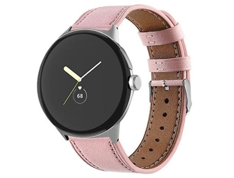 Correa para Google Pixel Watch Round Tail Pink Correa de reloj de cuero genuino VENISYMLIS