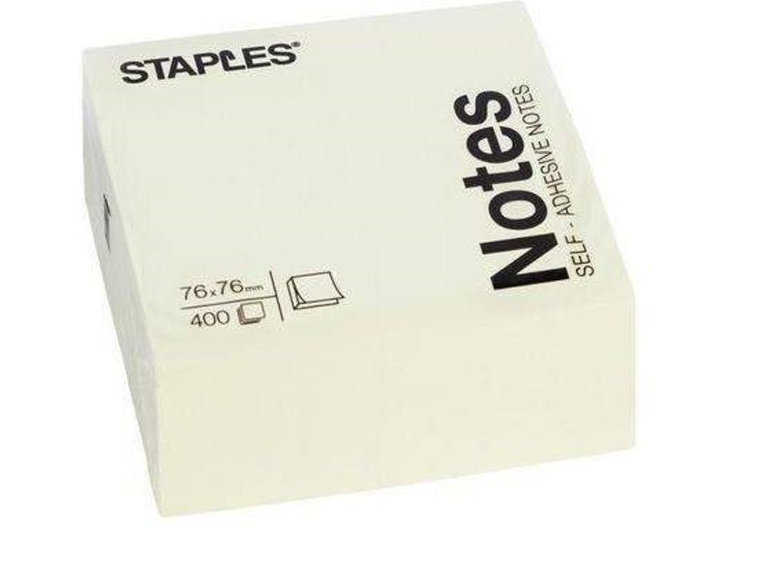 Bloc de Notas Adhesivas STAPLES Amarillo Pastel