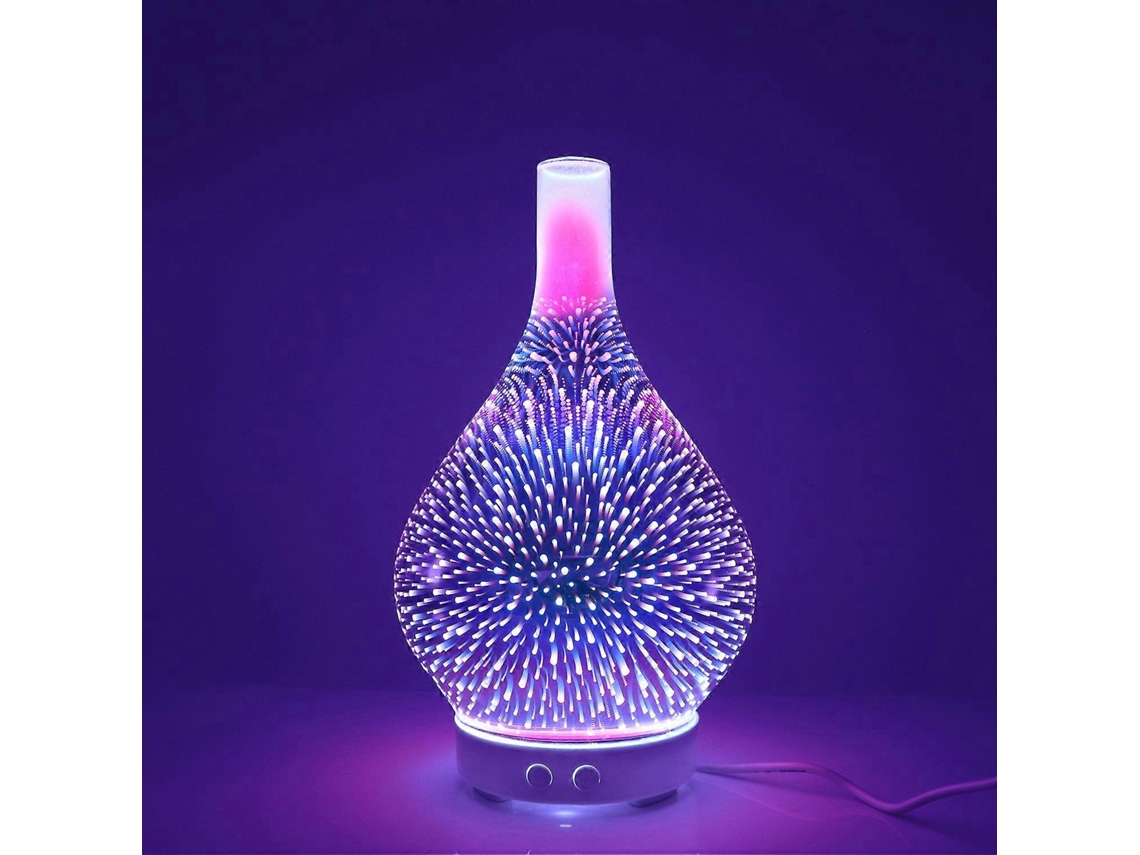Difusor de aceites esenciales ultrasónico Omni con humidificador, 120 ml, apagado automático y lámpara LED para el hogar, la oficina y el spa (cristal 3D).