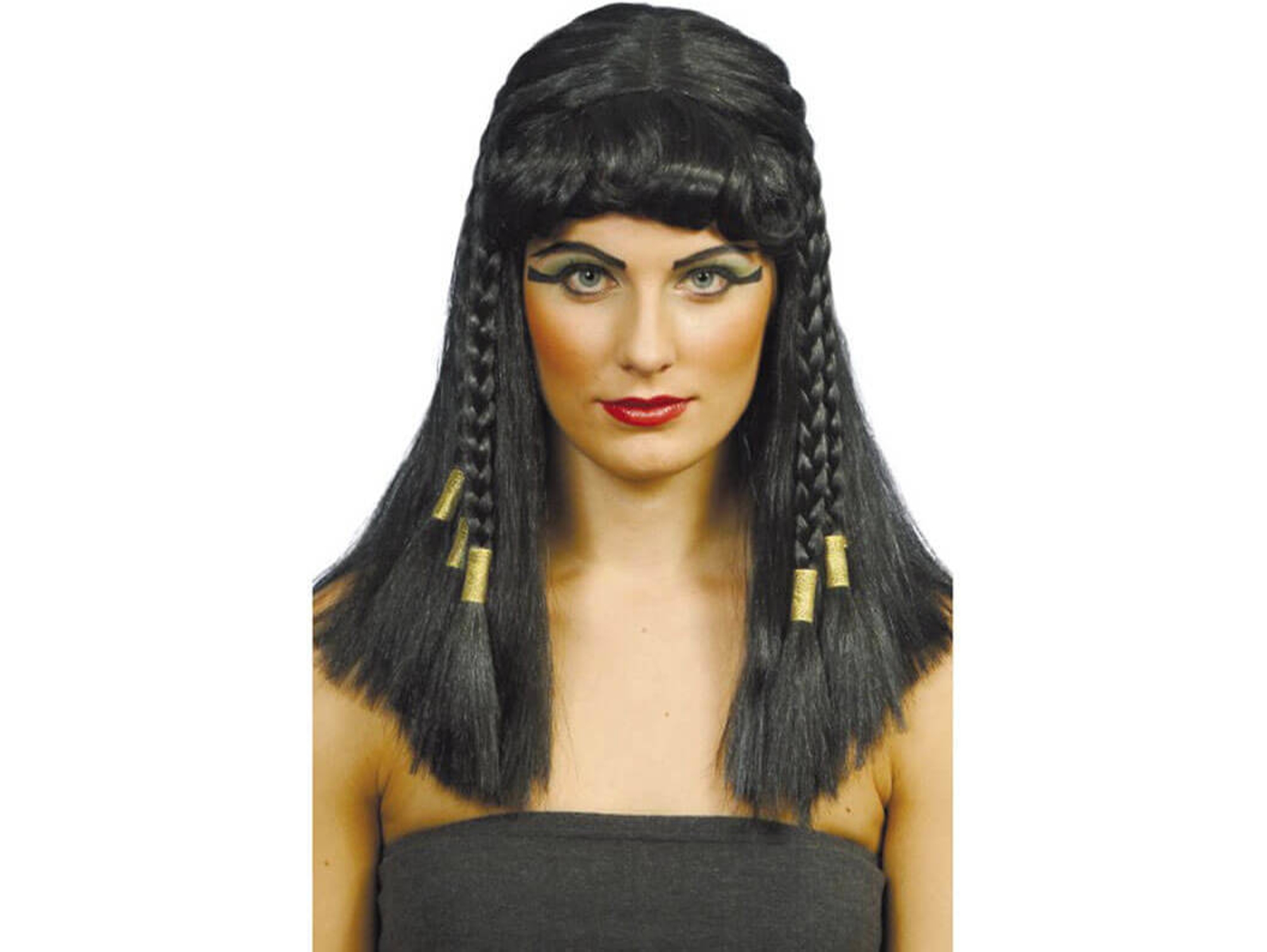Peluca DISFRAZZES Cleopatra Con Ribetes Dorados (Talla: Talla Universal)