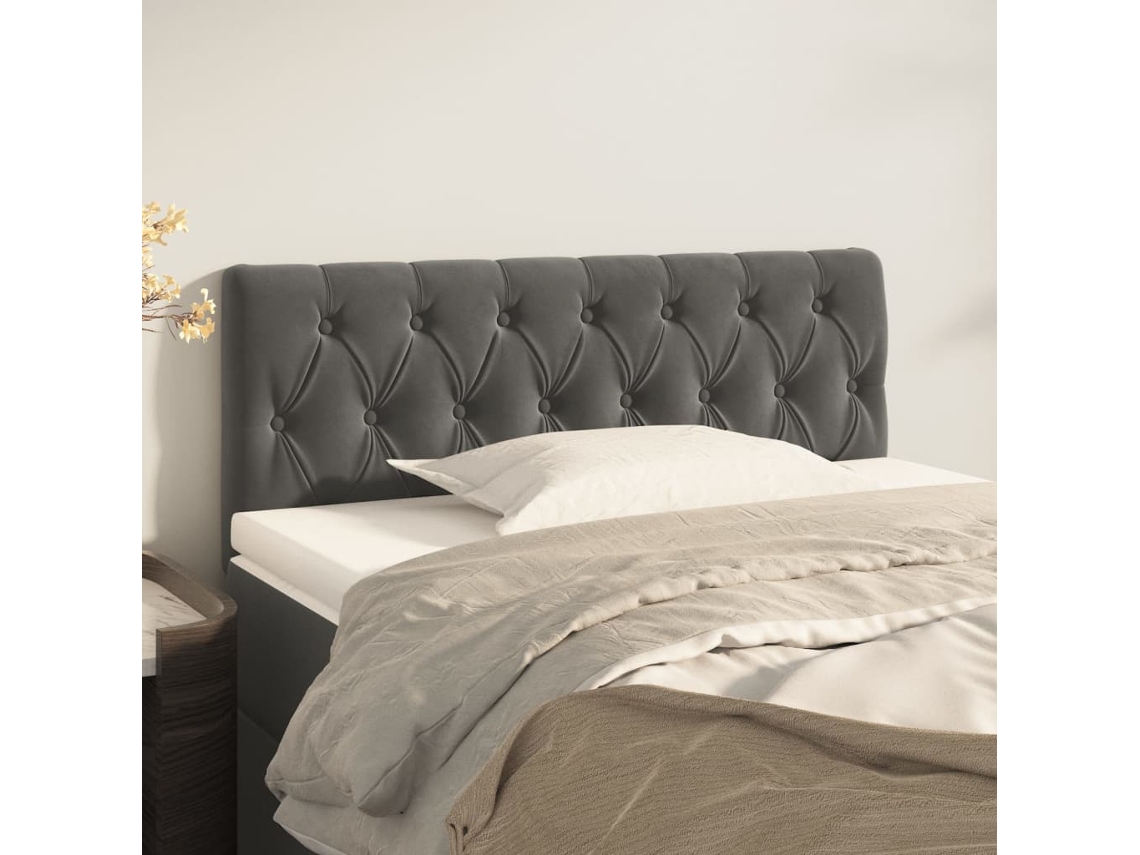 Cabecero De Terciopelo Gris Oscuro 90x7x78/88 Cm