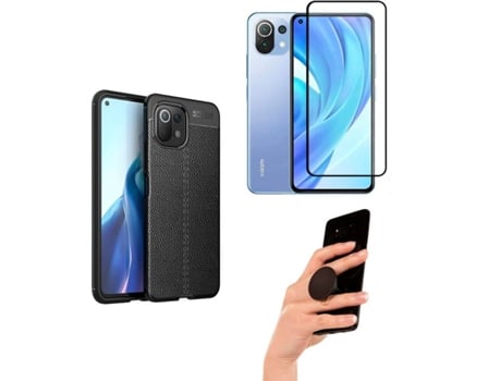 Carcasa, Protector y Popsocket Xiaomi Mi 11 Lite 5G Rugged Leather Negro