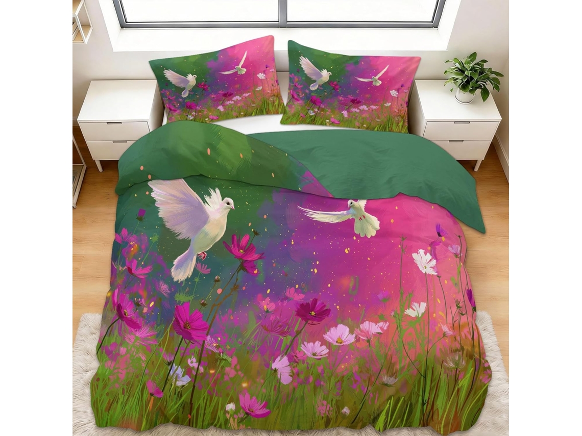 Juego Funda Nórdica Diseño Color Estampado Almohada Funda Ropa Cama Juego 240x260 Cm 240 X 260 65