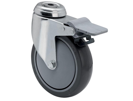 Rueda giratora agujero m12 freno 20bhafd125cp-pgaisb goma gris eje bolas ALEX