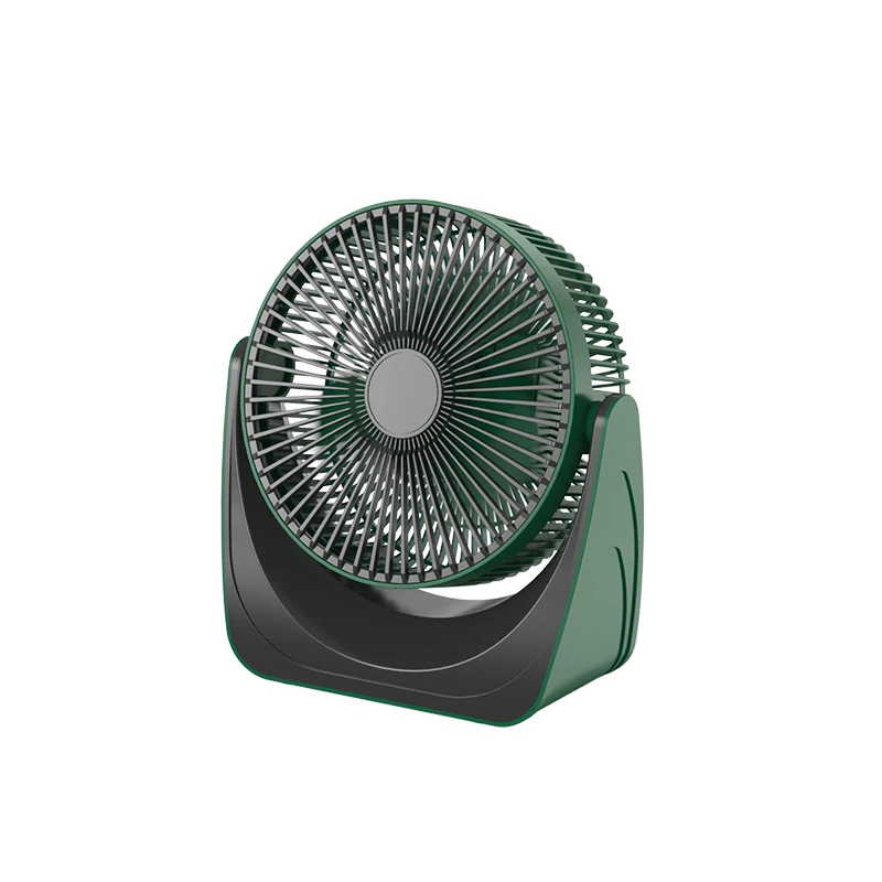 Ventilador De Escritorio/aire Acondicionado Portátil Ajustable 360° (verde, Con Batería) Con Usb, 5 Velocidades, Aspas De 8 Pulgadas Y Luz Nocturna.