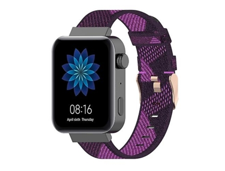 Pulsera Correa de Reloj de Nailon a Rayas de 18 mm para Xiaomi Mi Watch, Garmin Vivomove 3s / Vivoactive 4s Púrpura VENISYMLIS