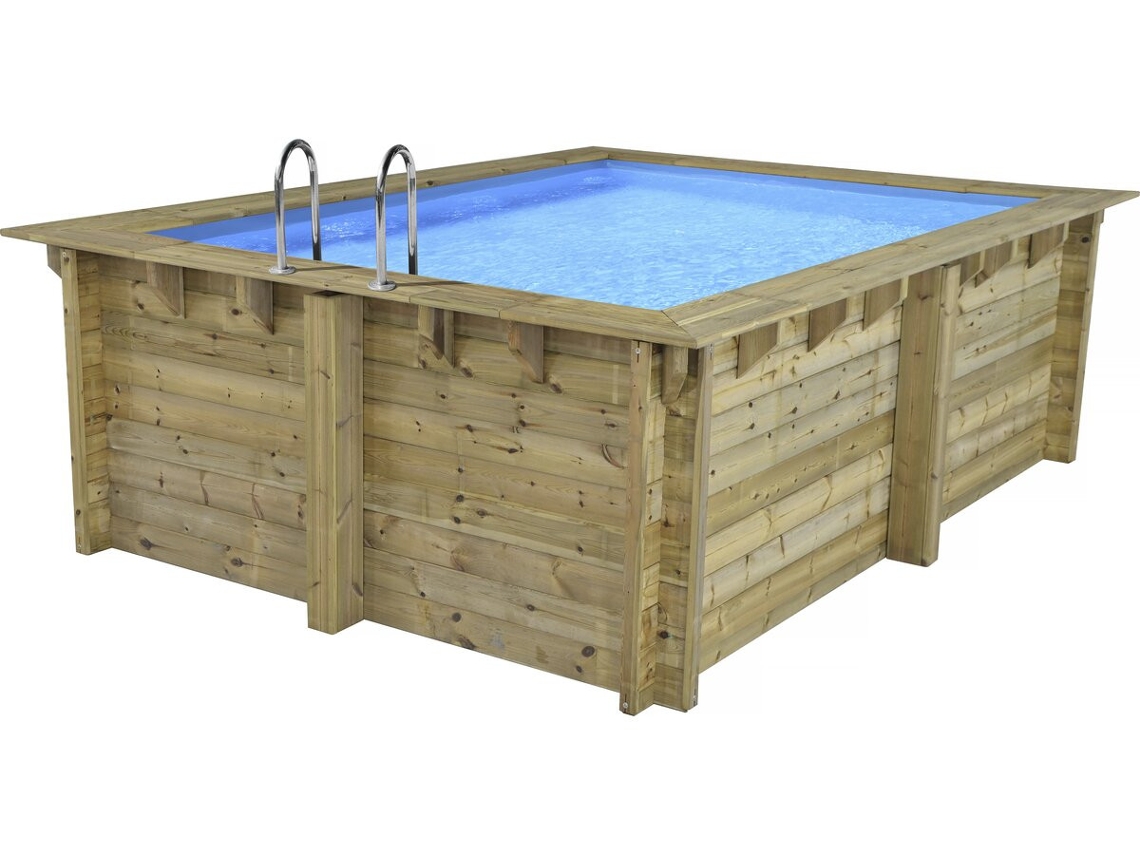 Piscina rectangular de madera Zanzíbar 3,50 x 2,50 x 1,24 m Habitat Et Jardin