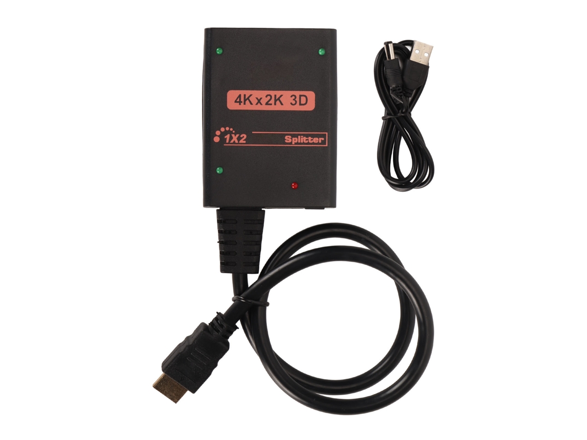 Divisor De Interfaz Multimedia Hd, 1 Entrada, 2 Salidas, 4k Para Monitores Duales, Convertidor 1x2