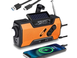 Radio Solar Y De Manivela Portátil Y Multifuncional Para Emergencias Al Aire Libre — Naranja