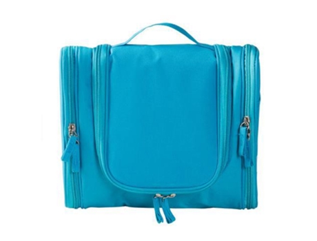 Bolsa De Almacenamiento Con Gancho De Viaje, Bolsa De Cosméticos Portátil Con Tres Aperturas, Azul ZMDECQNA