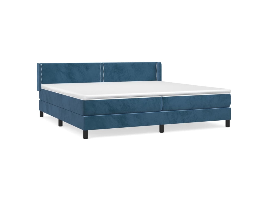 Cama Box Spring VIDAXL Azul Terciopelo (200x200 cm)